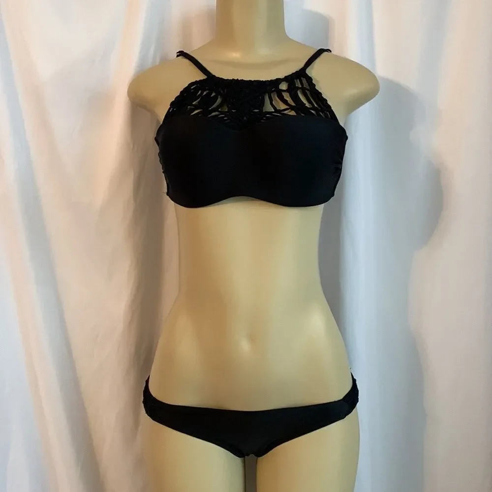 Designer Bikini Swimsuit swimwear S black